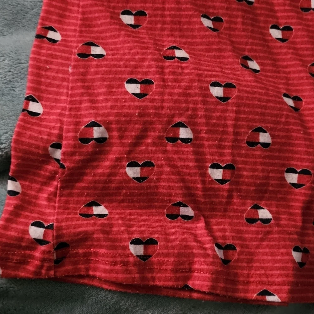 Tommy Hilfiger Kids Striped Red Nightgown with Hearts Design